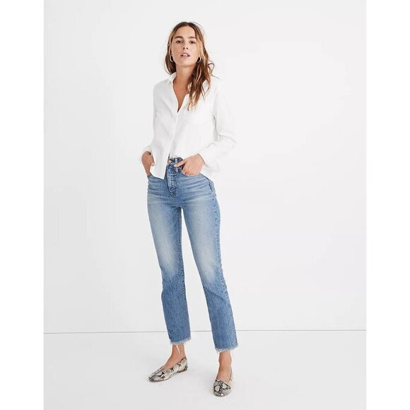 Madewell Raw Hem The Perfect Vintage Jean Ainsworth Wash Women's Size 27 - Picture 1 of 14
